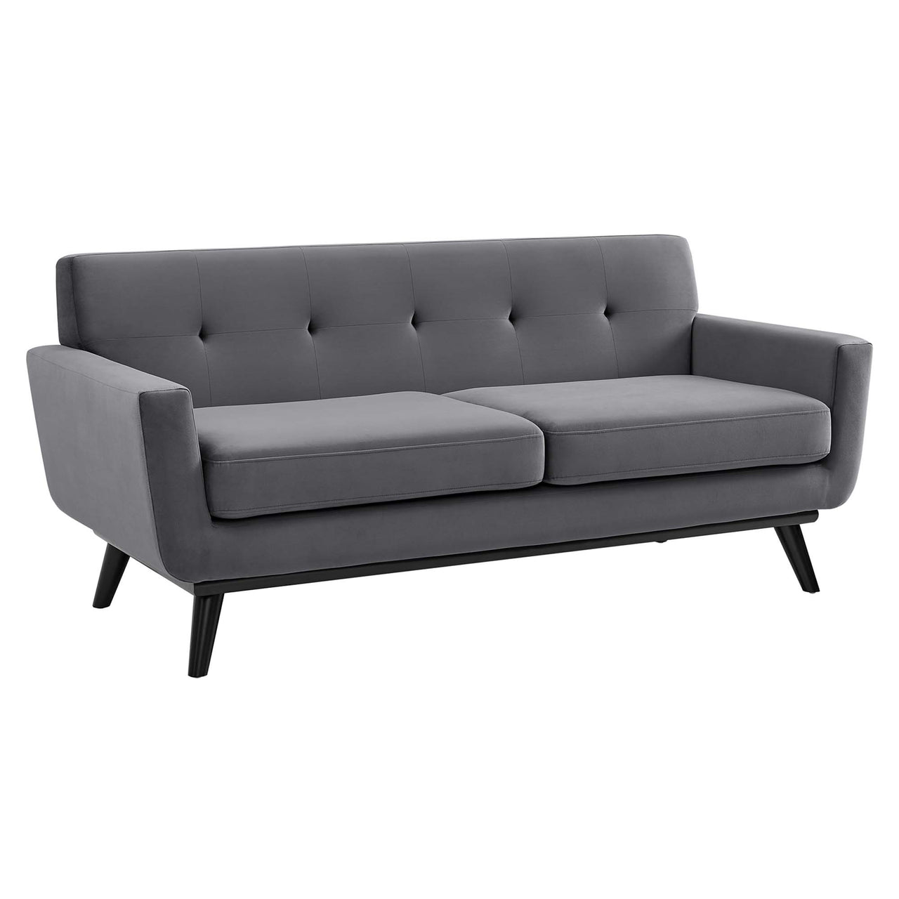 Rendezvous Velvet Loveseat, Gray