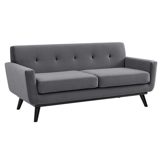 Rendezvous Velvet Loveseat, Gray
