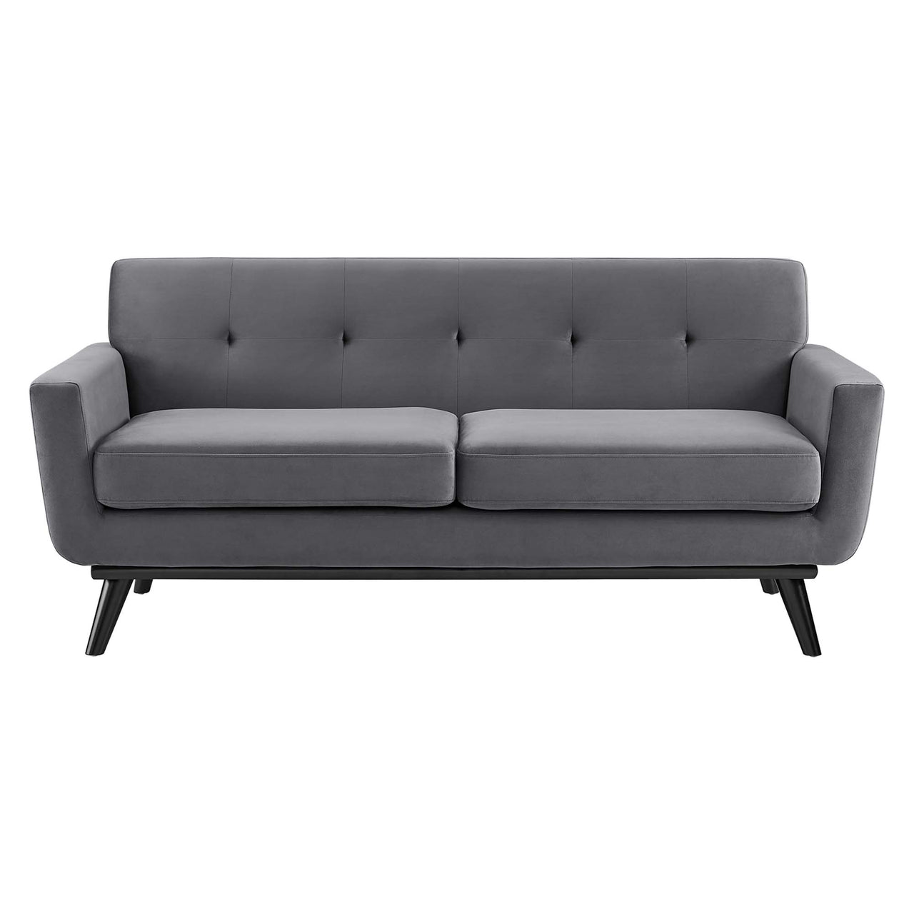 Rendezvous Velvet Loveseat, Gray