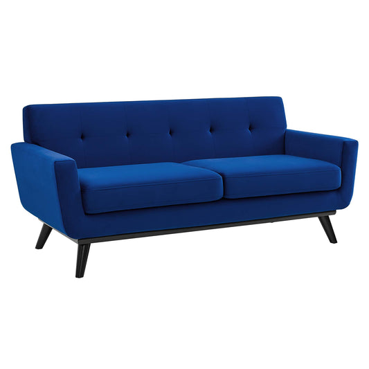 Rendezvous Velvet Loveseat, Navy