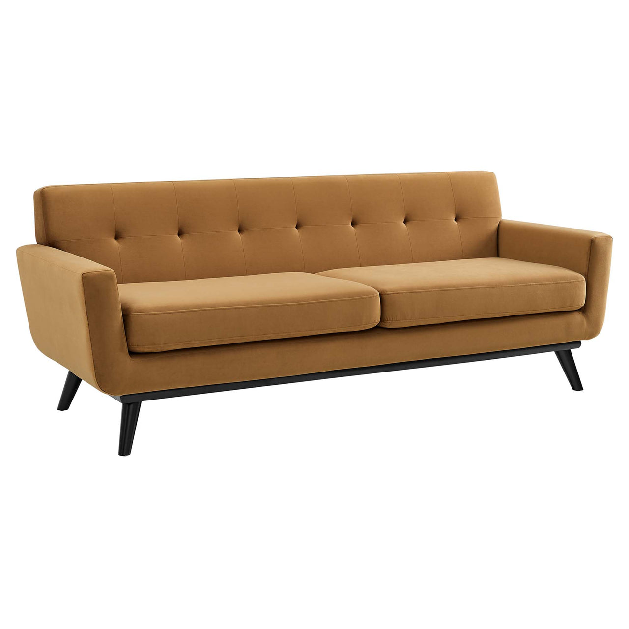 Rendezvous Velvet Sofa, Cognac
