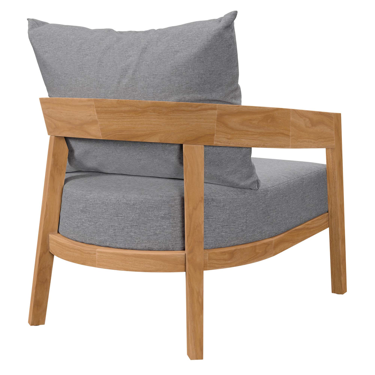 Teca Alfresco Armchair, Natural Wood & Gray