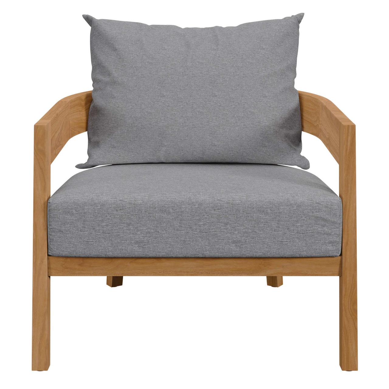 Teca Alfresco Armchair, Natural Wood & Gray