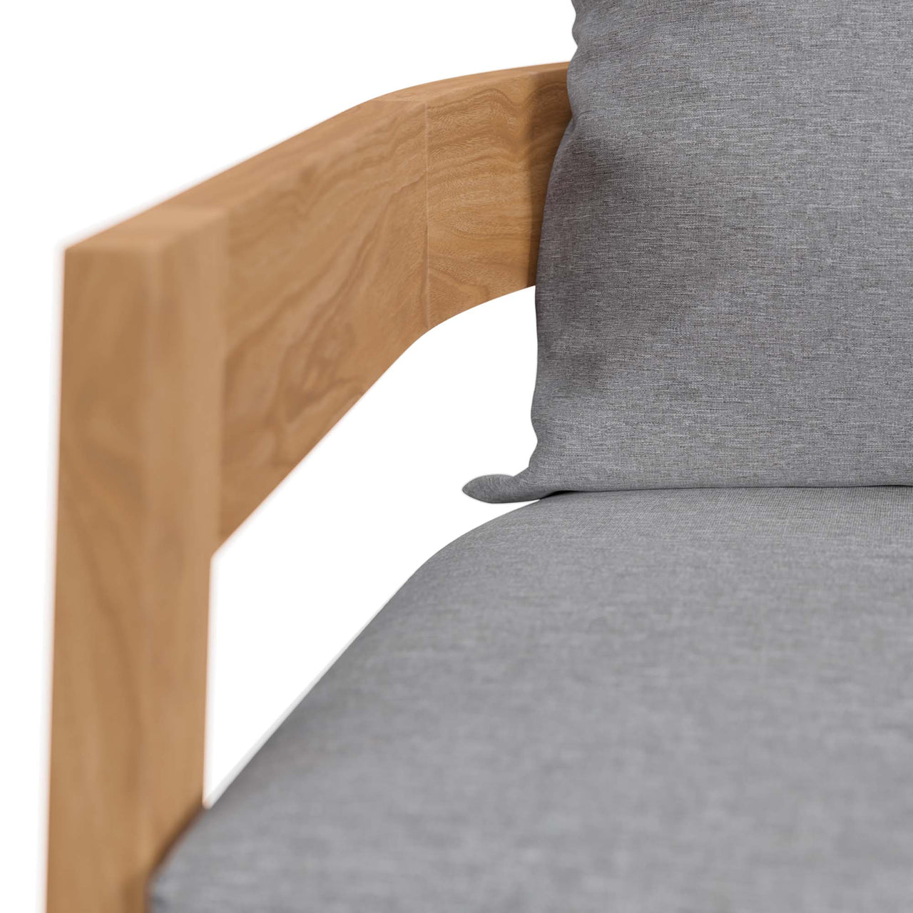 Teca Alfresco Armchair, Natural Wood & Gray