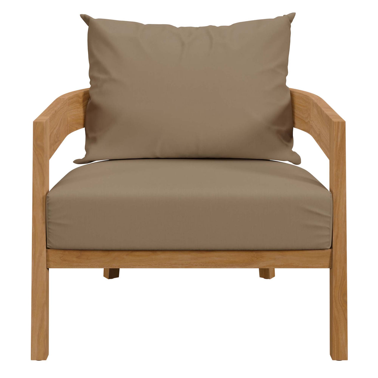 Teca Alfresco Armchair, Natural Wood & Light Brown