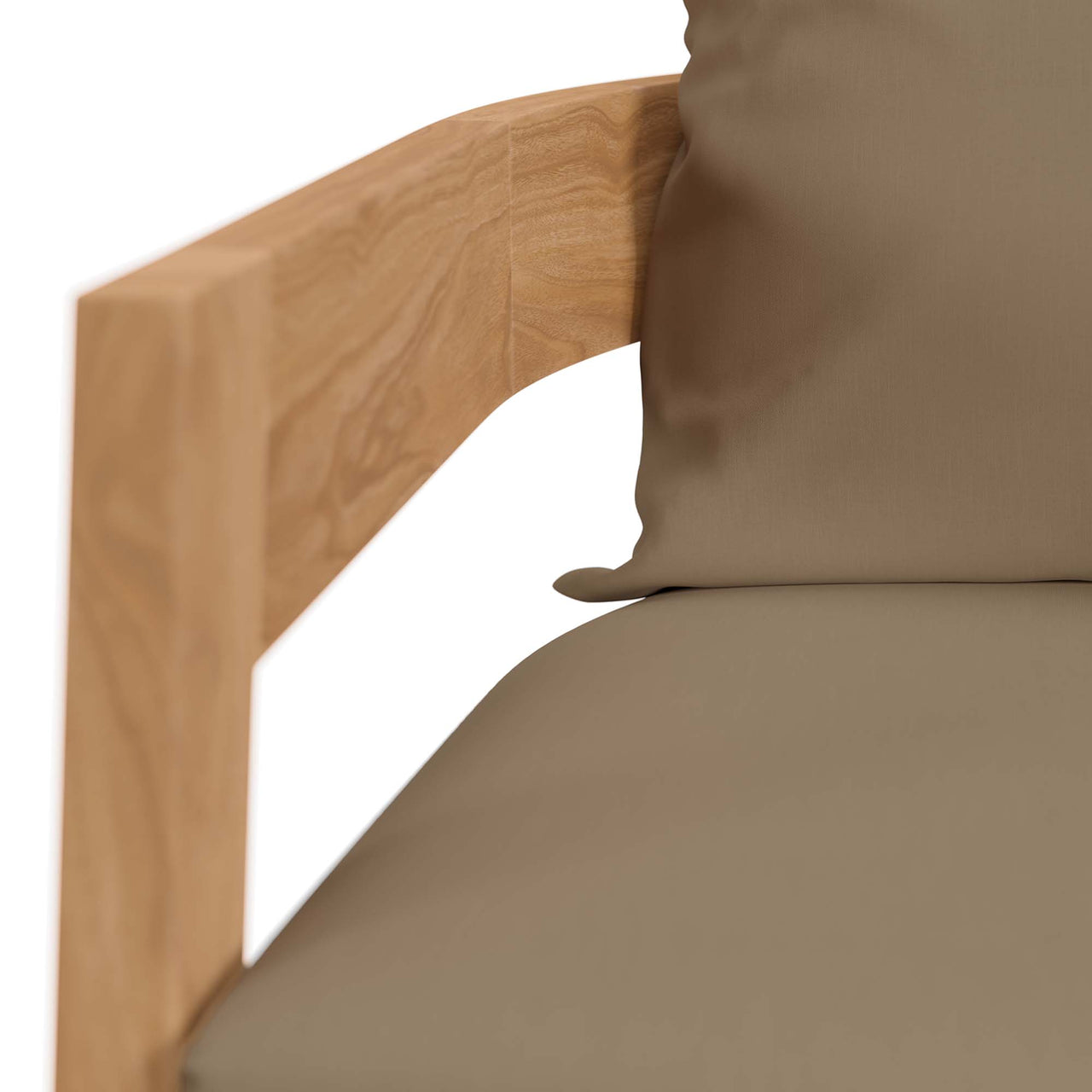 Teca Alfresco Armchair, Natural Wood & Light Brown