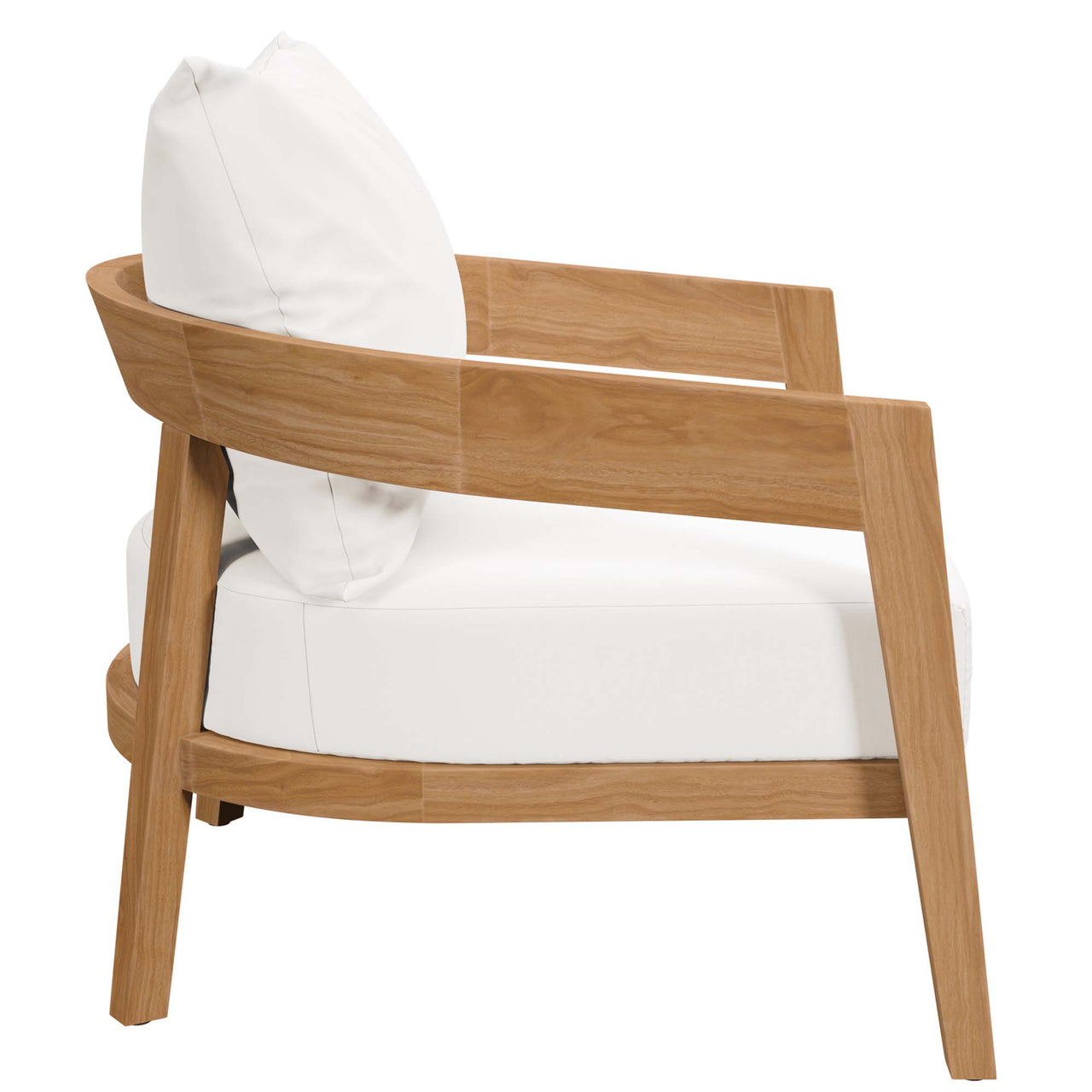 Teca Alfresco Armchair, Natural Wood & White