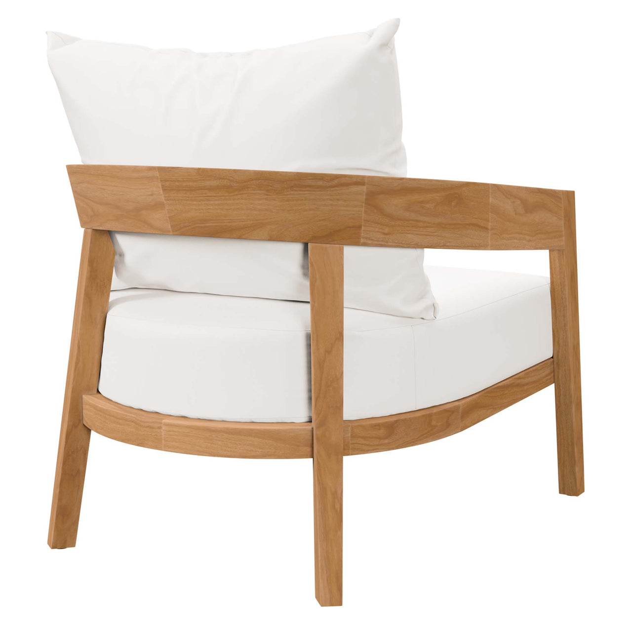 Teca Alfresco Armchair, Natural Wood & White