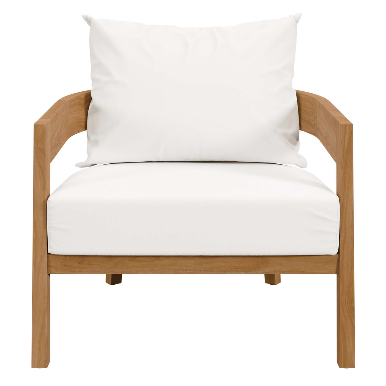 Teca Alfresco Armchair, Natural Wood & White
