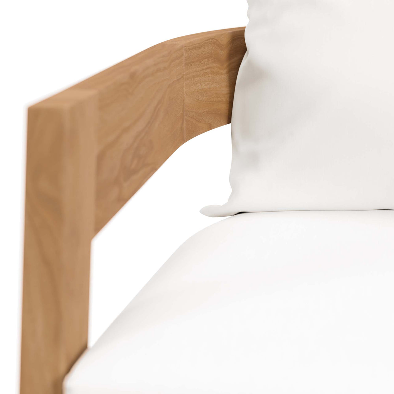 Teca Alfresco Armchair, Natural Wood & White