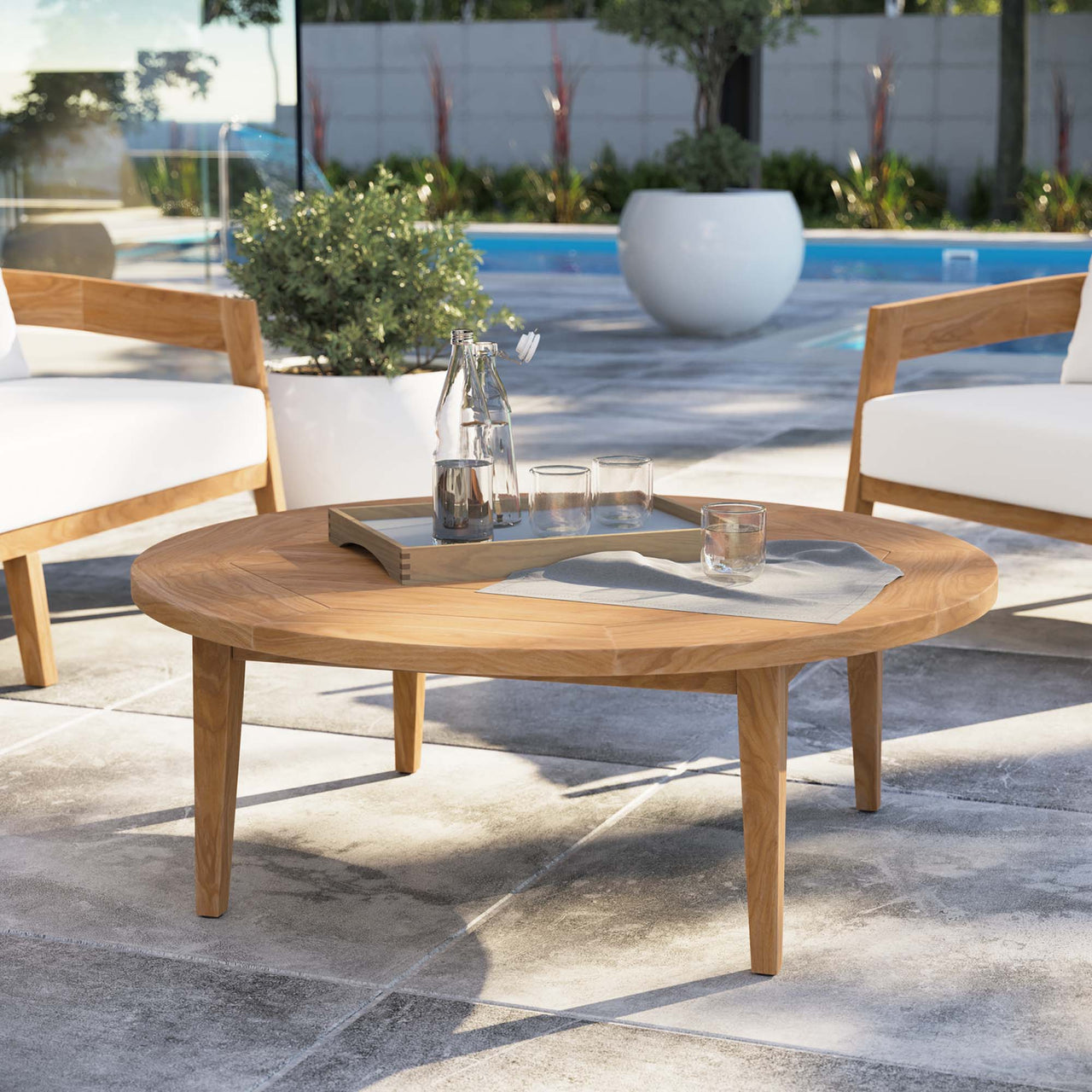 Teca Alfresco Coffee Table, Natural Wood