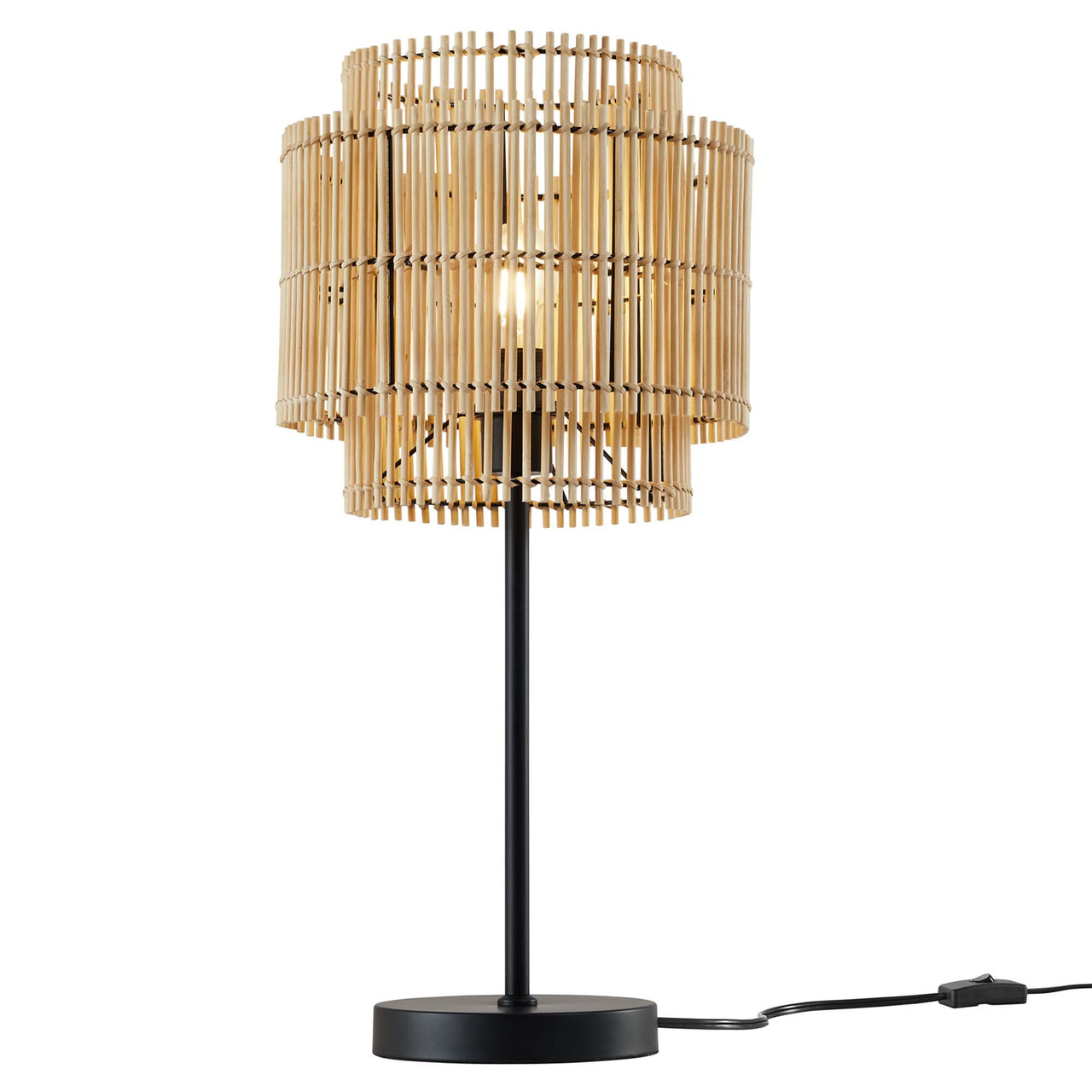 Lyselle Table Lamp, Natural Wood