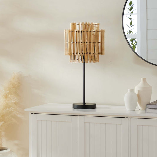 Lyselle Table Lamp, Natural Wood