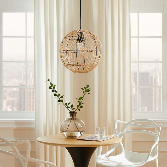 Orvane Pendant Light, Natural Wood