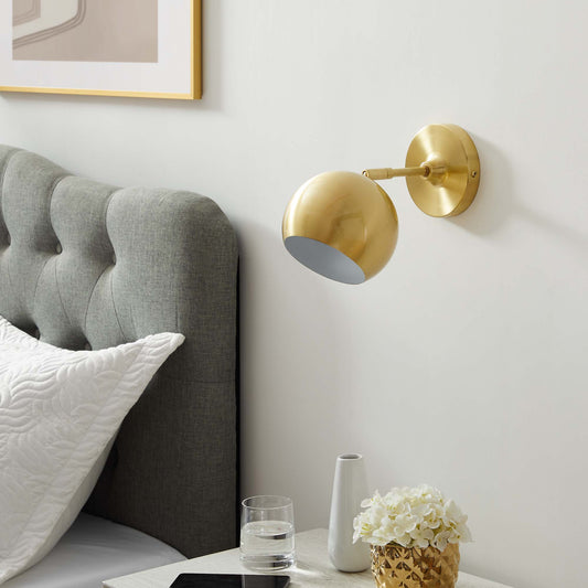 Goblet 4" Adjustable Metal Wall Sconce, Satin Brass
