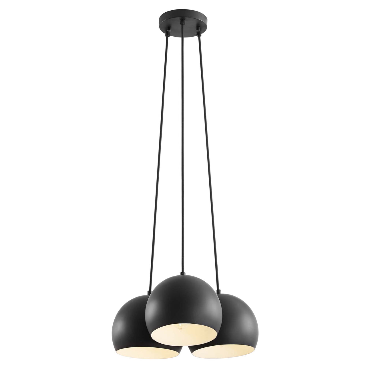 Goblet 3-Light Metal Pendant, Black