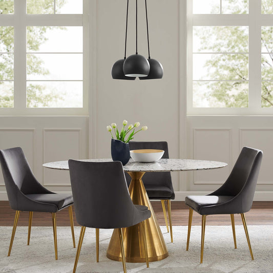 Goblet 3-Light Metal Pendant, Black