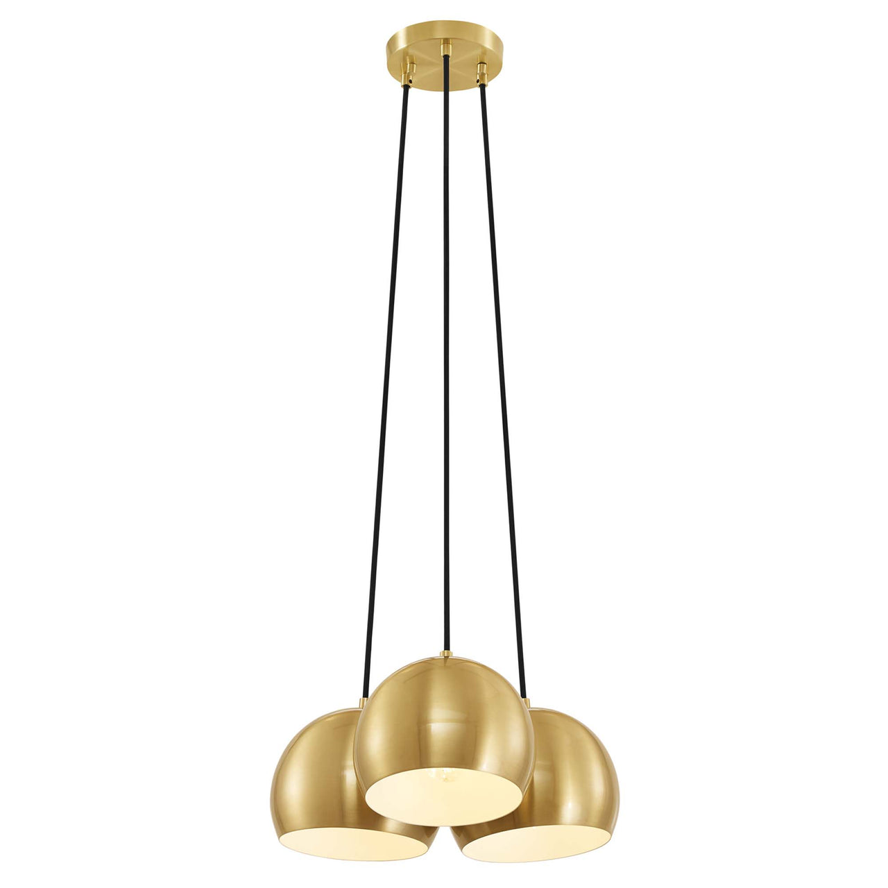 Goblet 3-Light Metal Pendant, Satin Brass