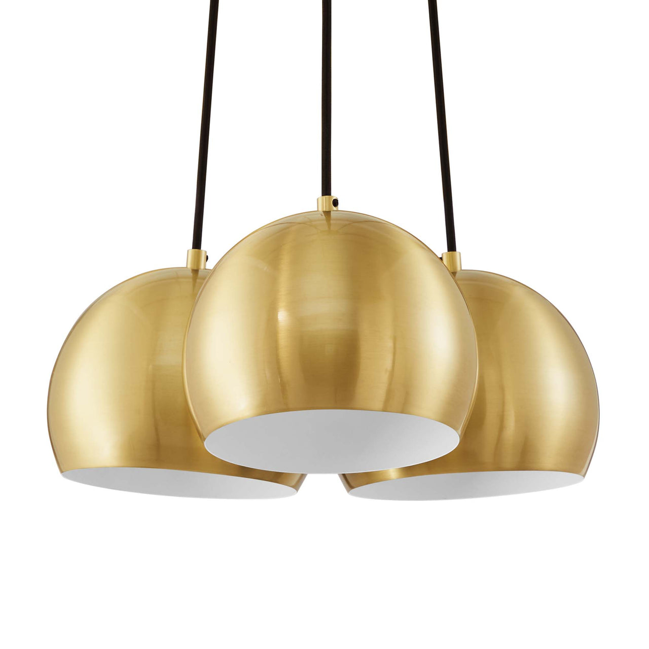 Goblet 3-Light Metal Pendant, Satin Brass