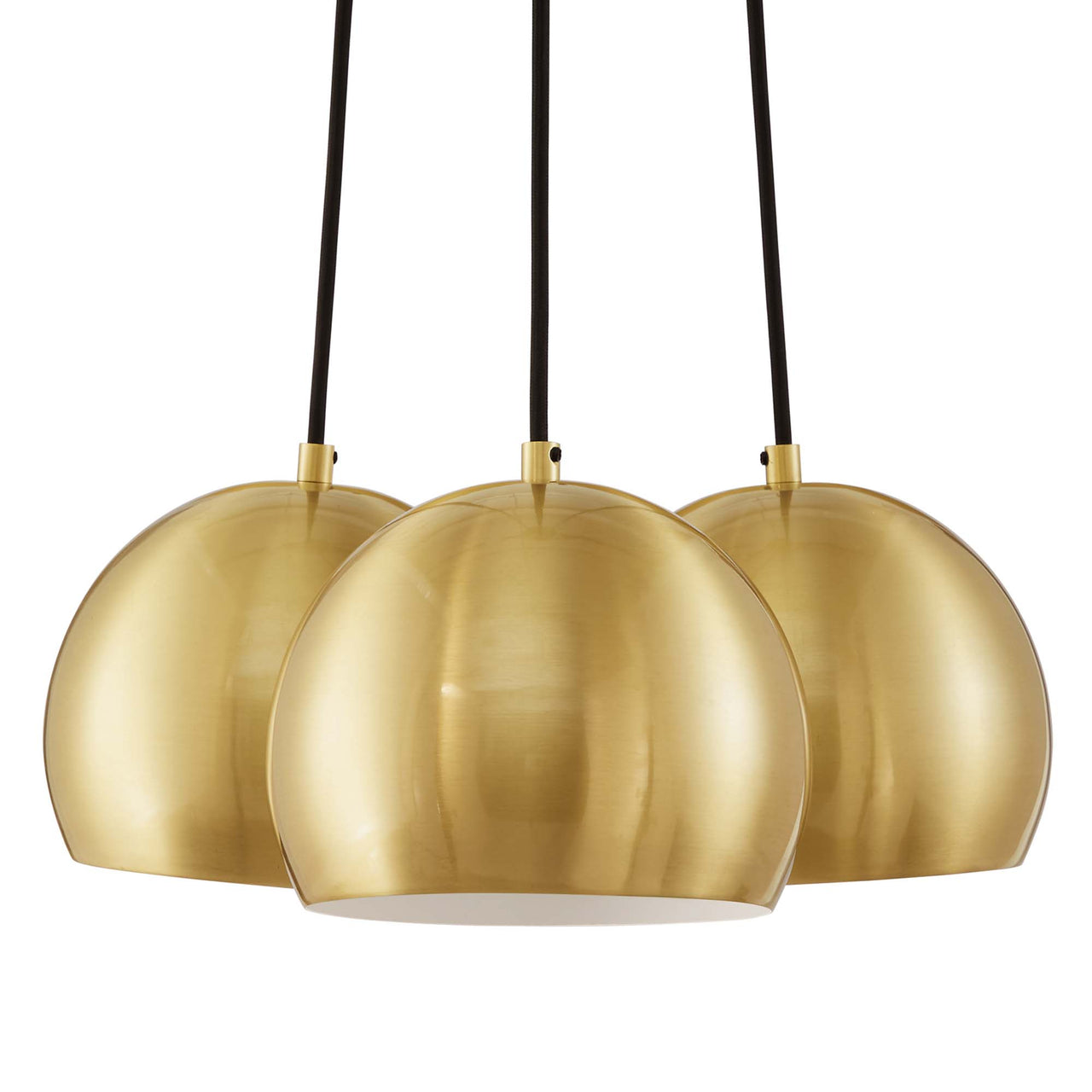 Goblet 3-Light Metal Pendant, Satin Brass