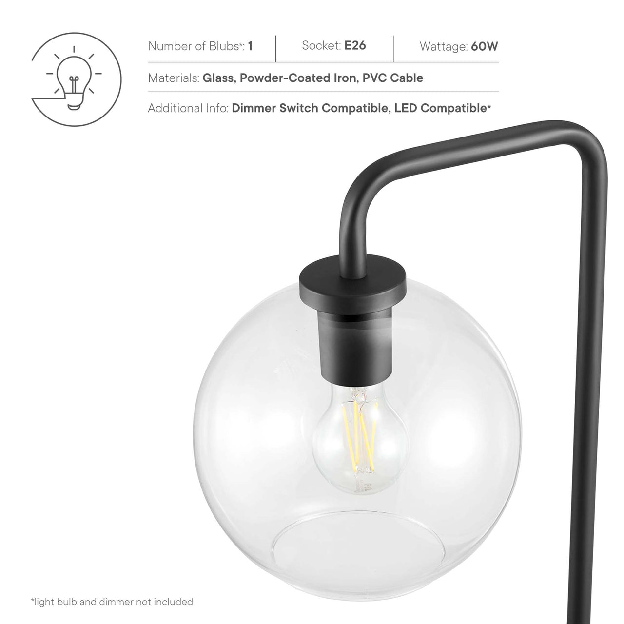 Discharge Floor Lamp, Black