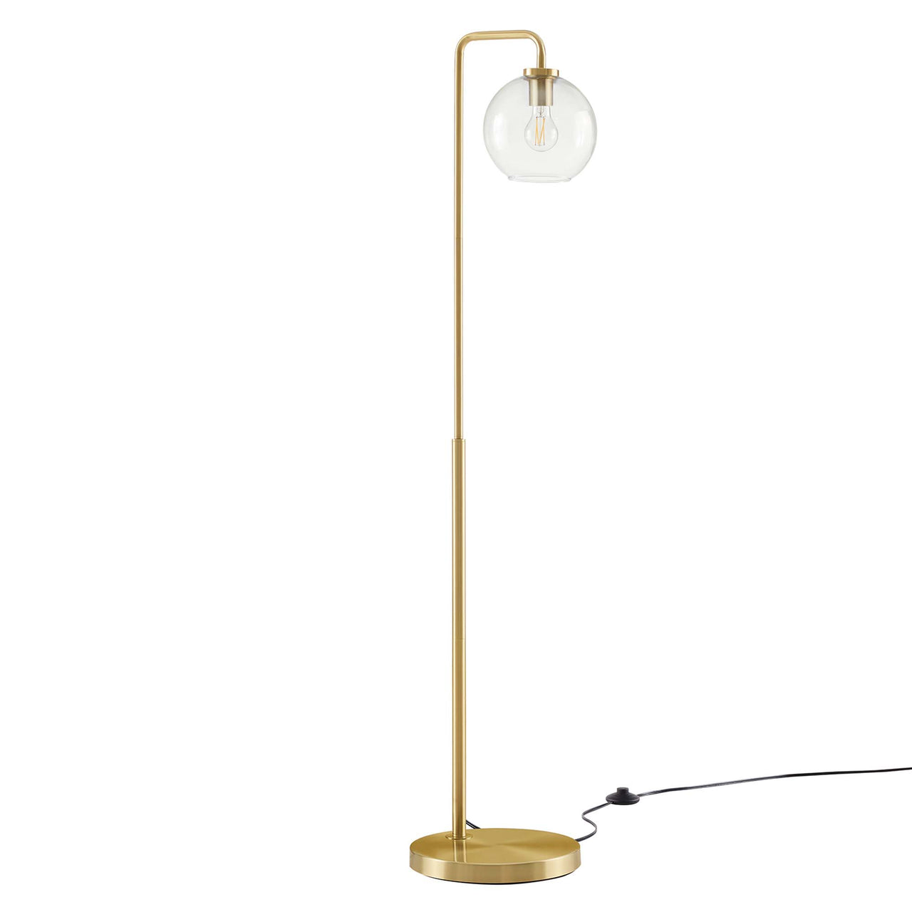 Discharge Floor Lamp, Satin Brass