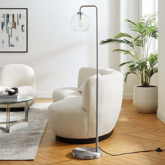 Discharge Floor Lamp, Satin Nickel