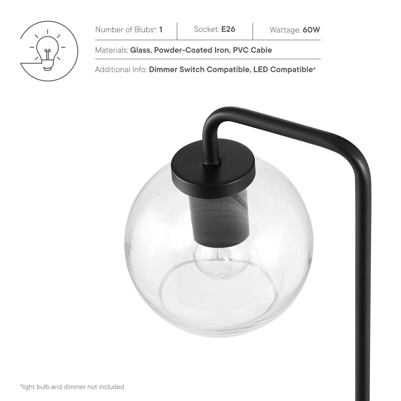 Discharge Table Lamp, Black