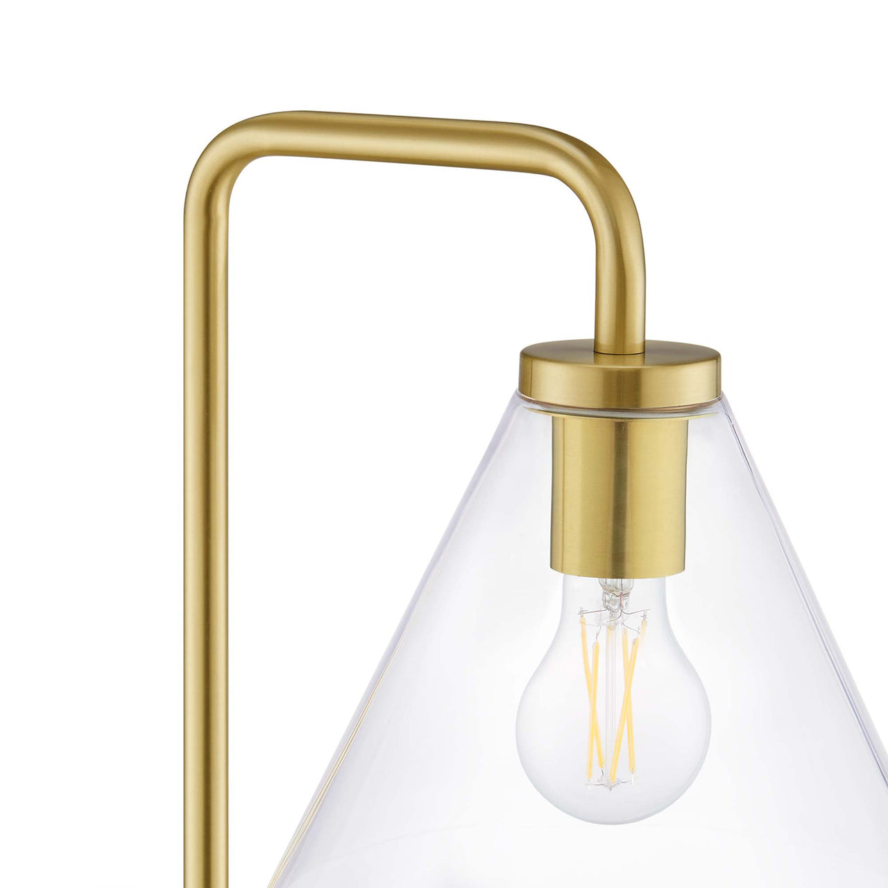 Lumen Cone Floor Lamp, Satin Brass