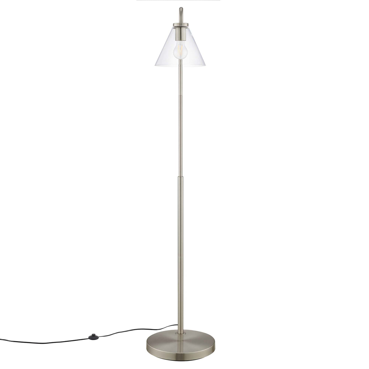 Lumen Cone Floor Lamp, Satin Nickel
