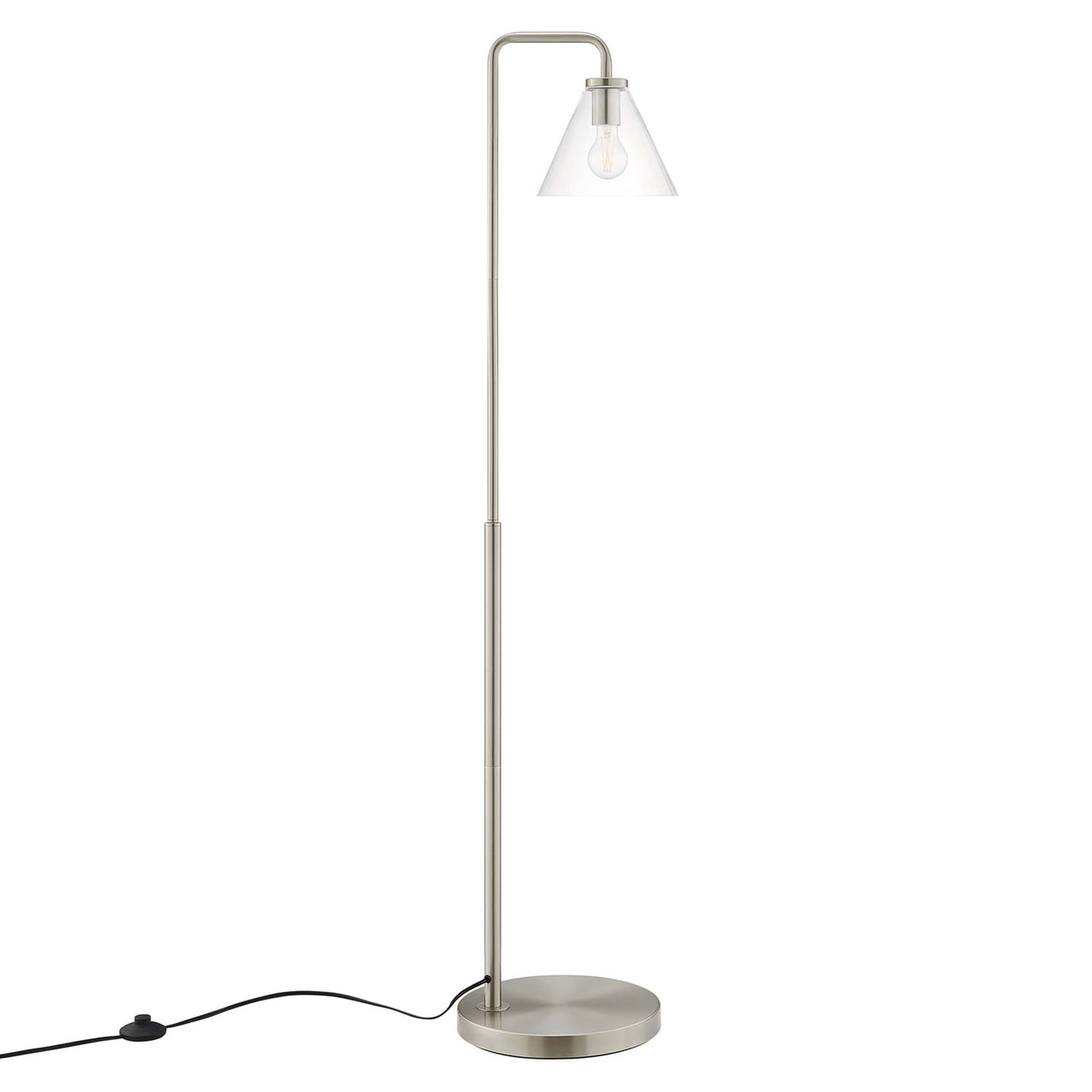 Lumen Cone Floor Lamp, Satin Nickel