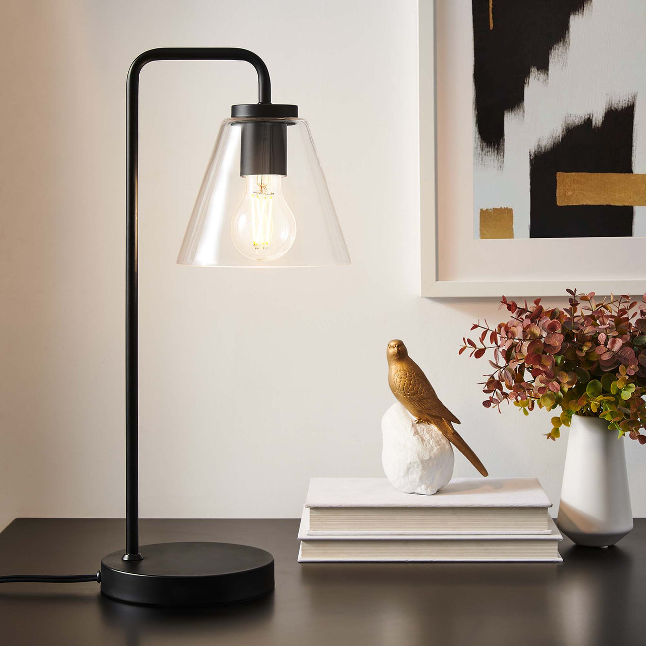Lumen Cone Table Lamp, Black