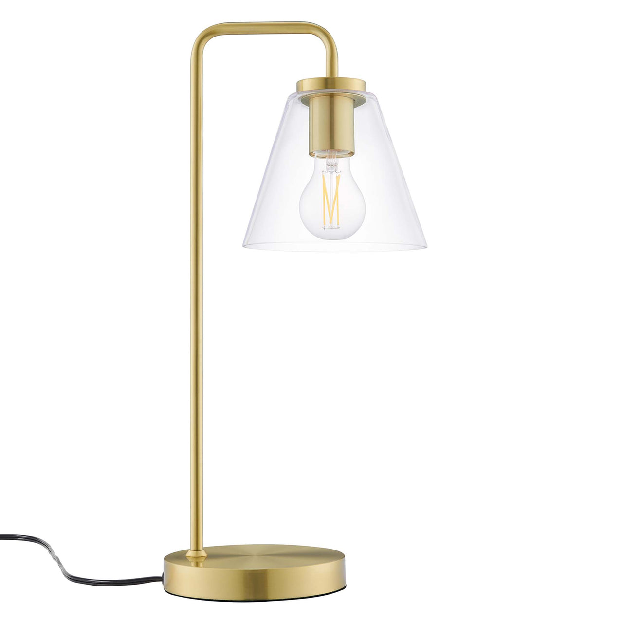 Lumen Cone Table Lamp, Satin Brass