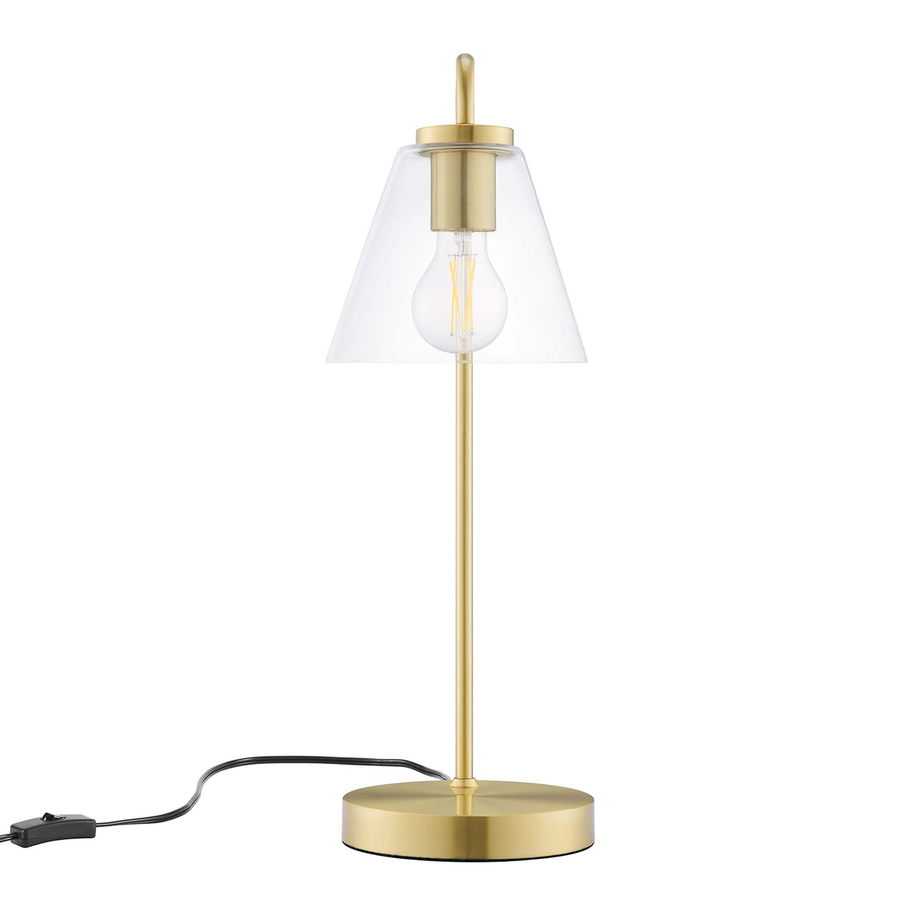 Lumen Cone Table Lamp, Satin Brass