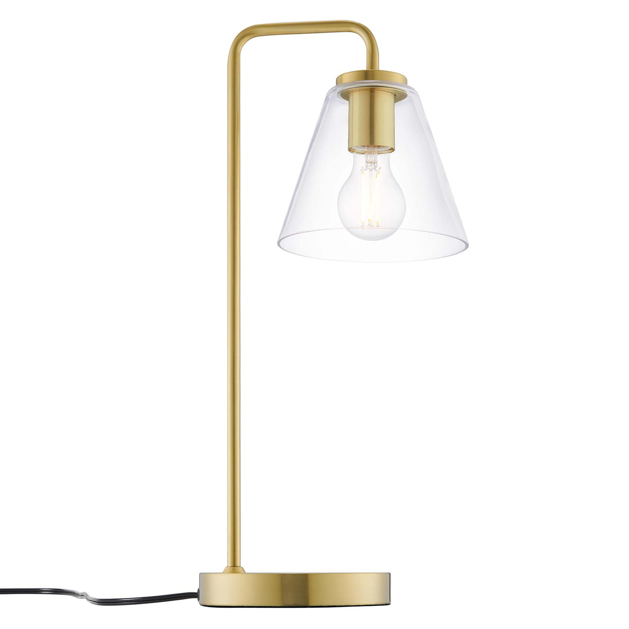 Lumen Cone Table Lamp, Satin Brass