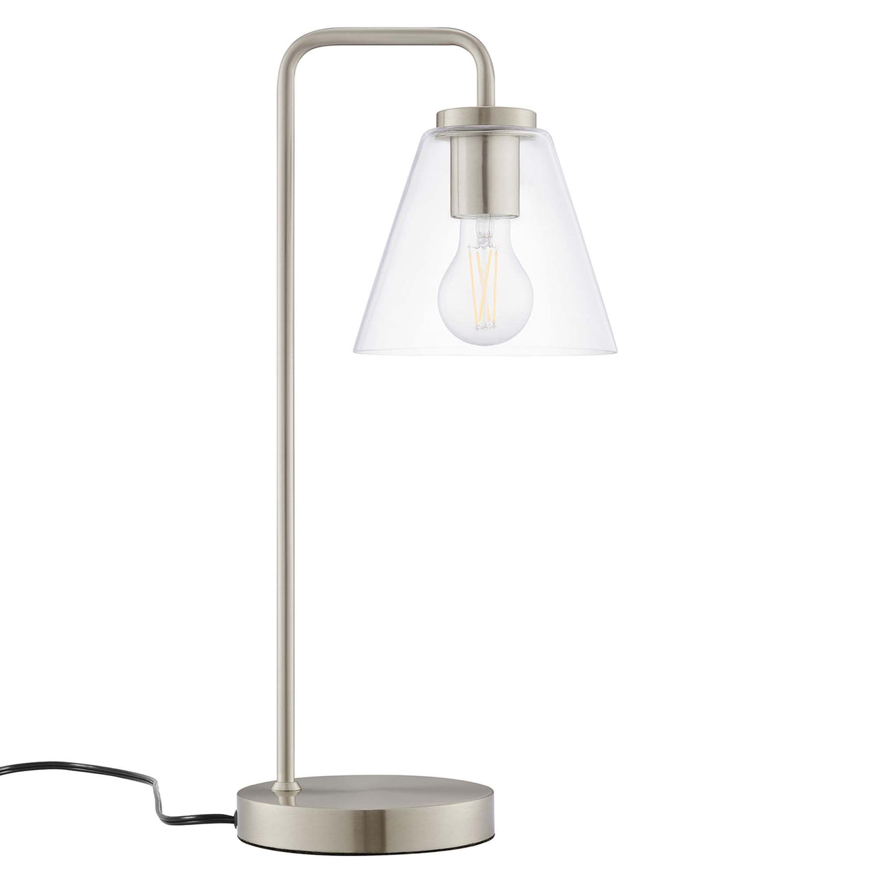 Lumen Cone Table Lamp, Satin Nickel