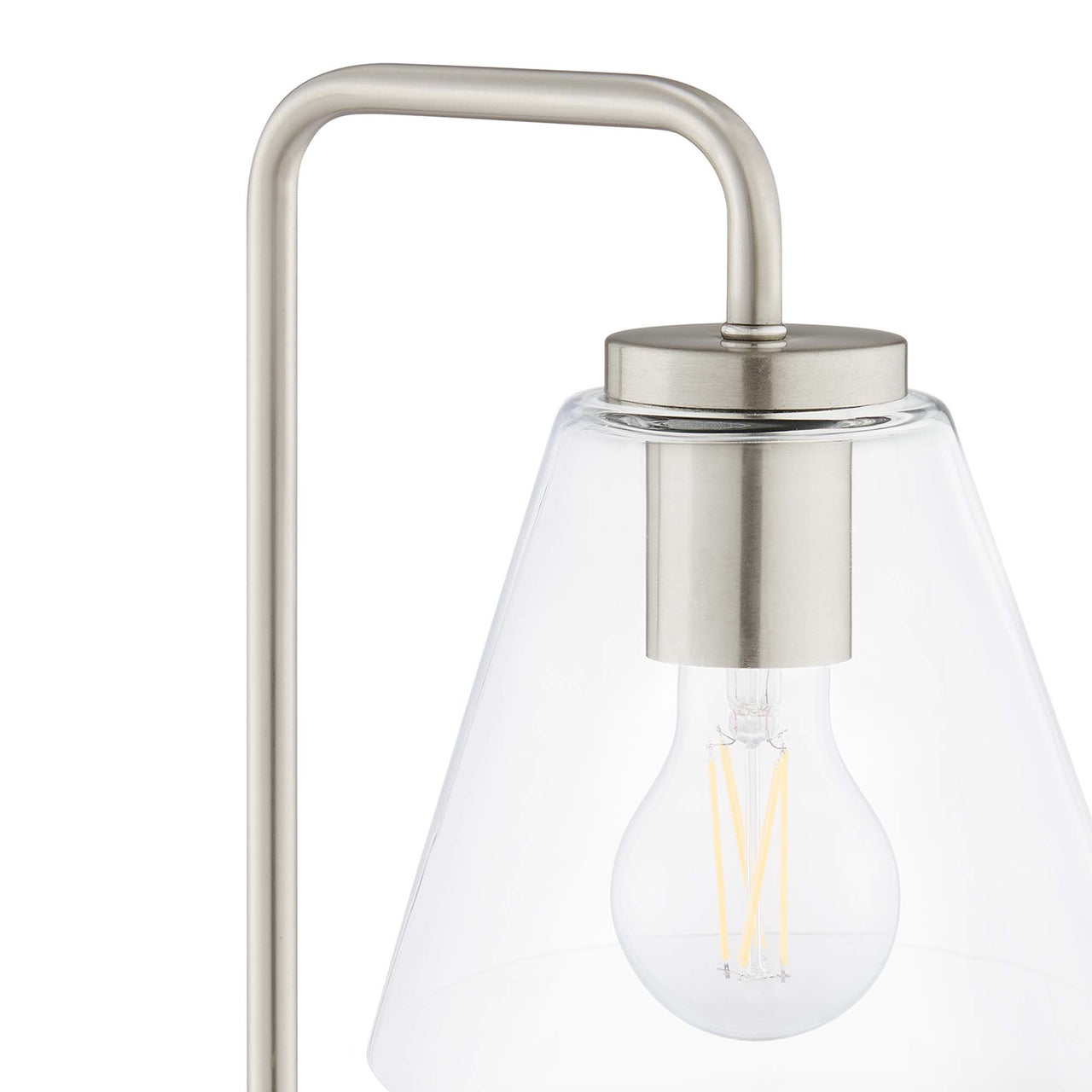 Lumen Cone Table Lamp, Satin Nickel