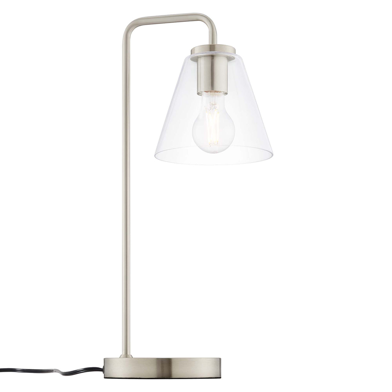 Lumen Cone Table Lamp, Satin Nickel