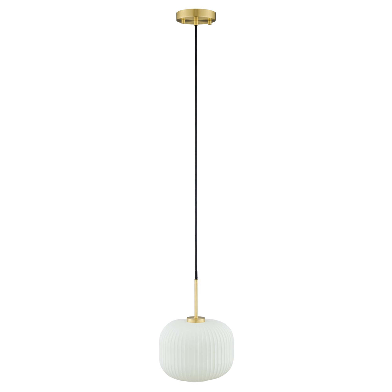Carousel Pendant Light, White & Satin Brass