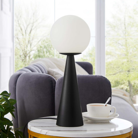 Lunetra Table Lamp, White & Black