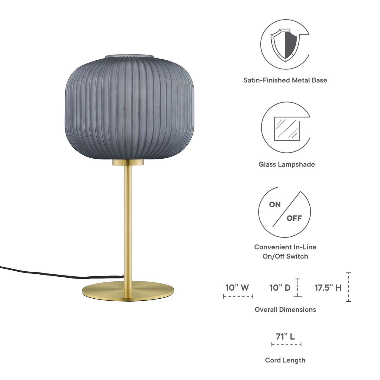 Carousel Table Lamp, Black & Satin Brass