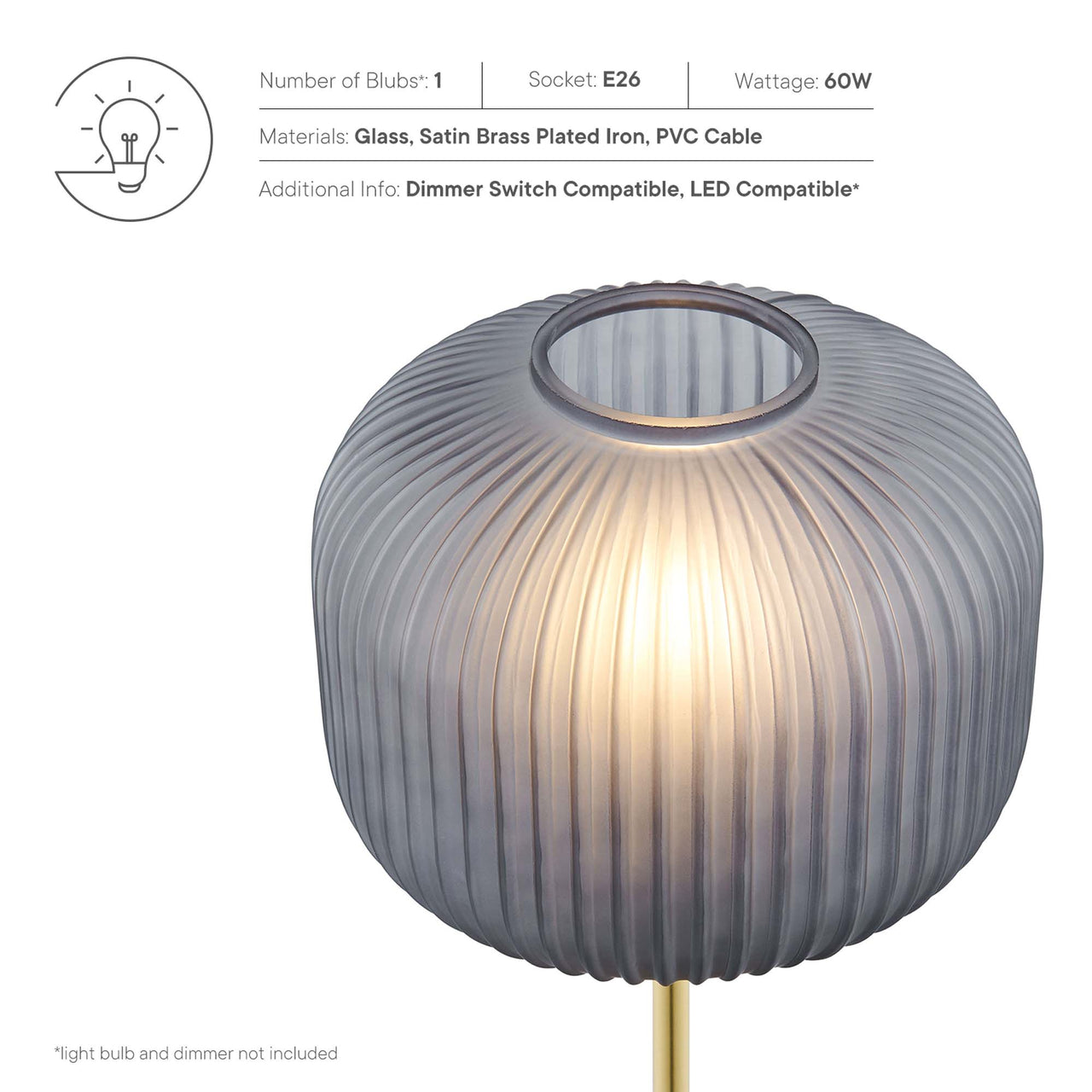 Carousel Table Lamp, Black & Satin Brass
