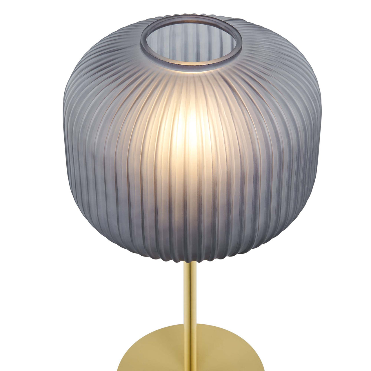 Carousel Table Lamp, Black & Satin Brass