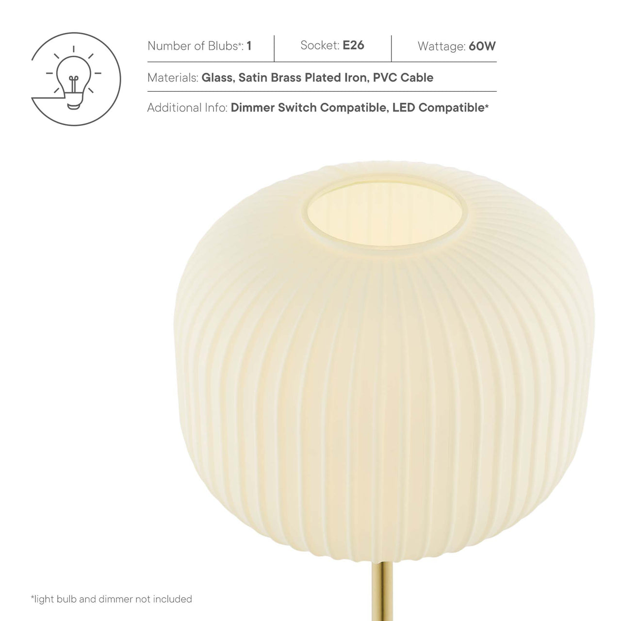 Carousel Table Lamp, White & Satin Brass
