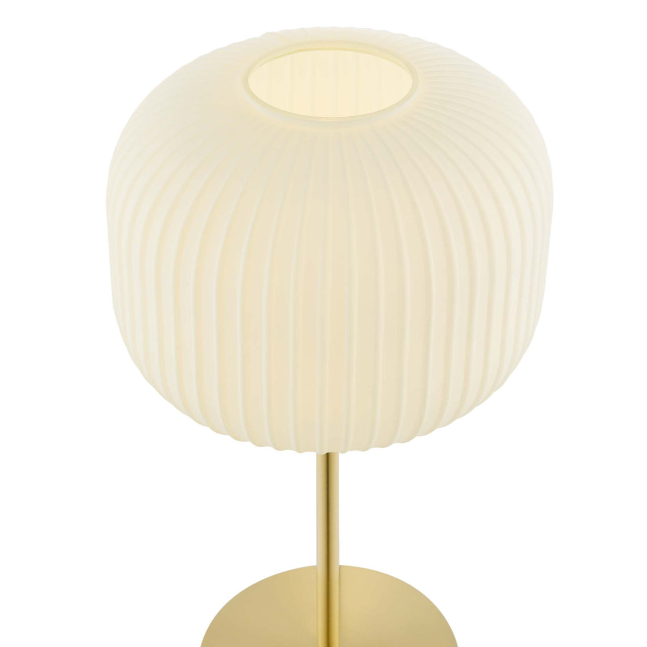 Carousel Table Lamp, White & Satin Brass