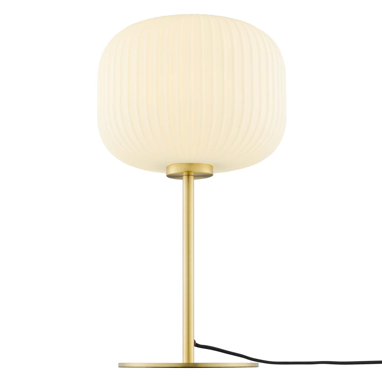 Carousel Table Lamp, White & Satin Brass