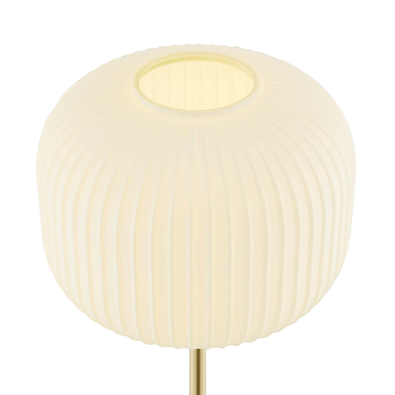Carousel Floor Lamp, White & Satin Brass