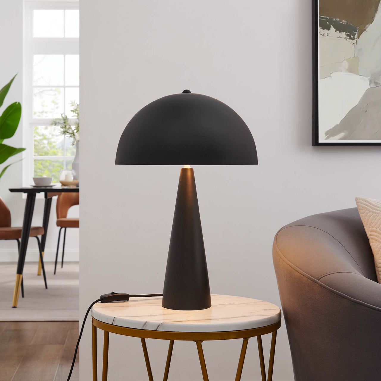 Agaric Table Lamp, Black