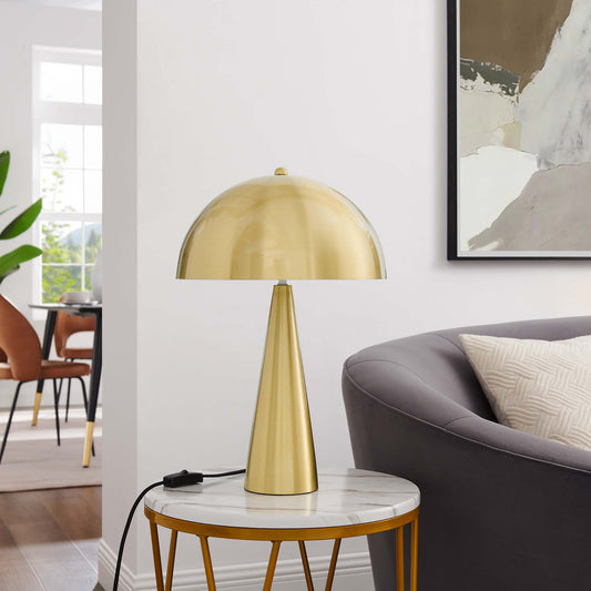 Agaric Table Lamp, Satin Brass