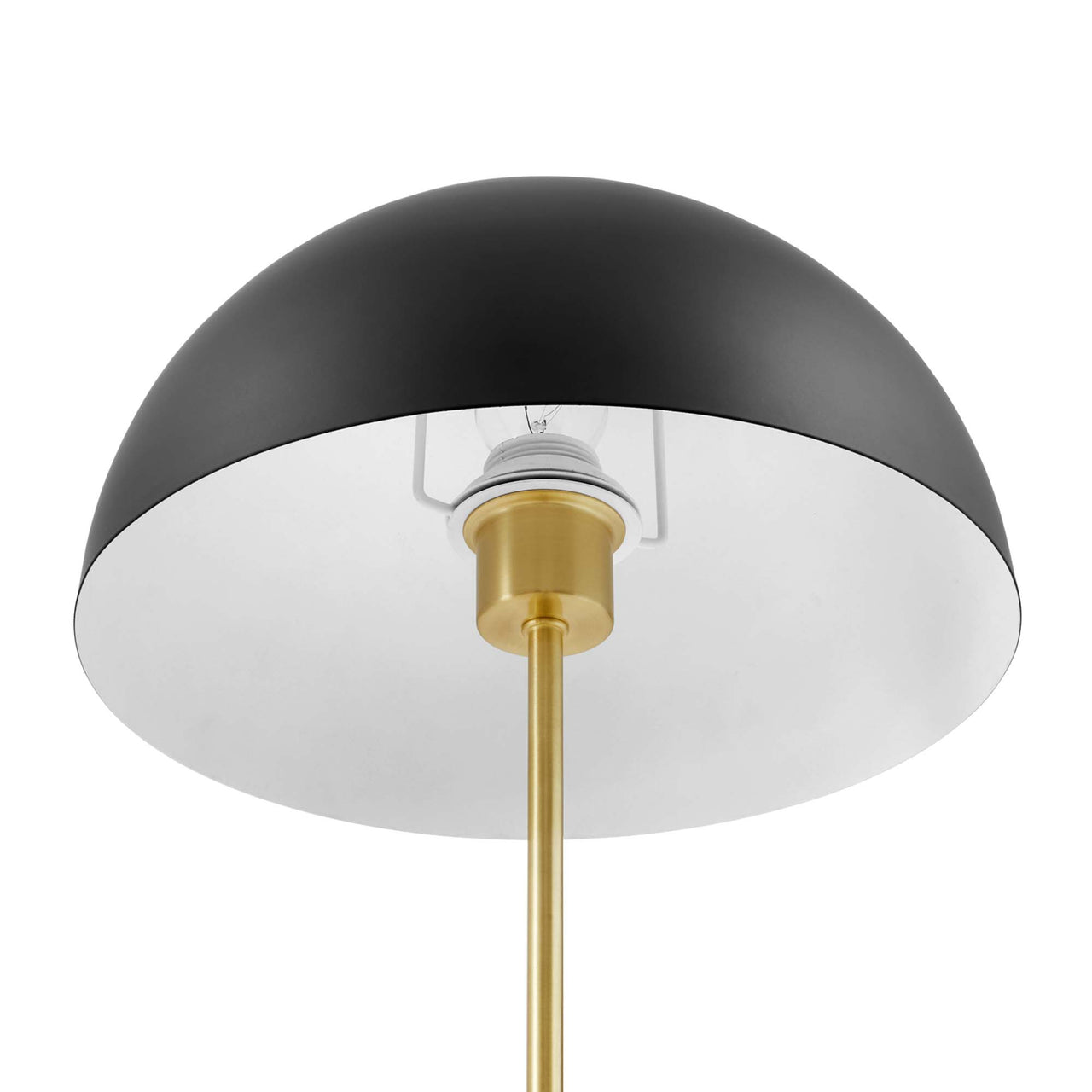 Mushroom Table Lamp, Black & Satin Brass